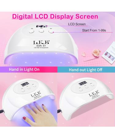 72W UV Nail Lamp for Gel Nails LKE LED Nail Dryer with Timer & Auto Sensor | Professional Nail Art Tools - Buy Online on SooperMarket.com