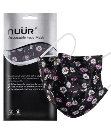 NU R 10pcs Floral 3 Ply Disposable Face Mask Mask with Filter Layer and Elastic Earloop Retail Sealed bags FLORAL-017