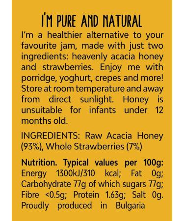 BeeHype Jammin Strawberries in Pure Acacia Honey with Vitamins Minerals and Antioxidants 6 x 220g Jammin Pack of 6 - Buy Online on SooperMarket.com