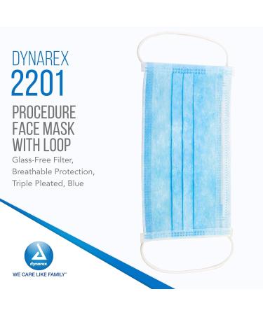 Buy Dynarex Procedure Masks - Disposable Triple-Pleated Face Masks with Ear Loops - 50 Blue Medical Masks for Hospital Use | Fast International Shipping - Buy Online on SooperMarket.com