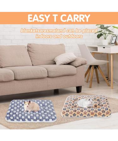 2 Pcs Small Animal Plush Bed Mat 35x27cm Washable Guinea Pig Bed Mat Fluffy Guinea Pig Bedding Mat Sleeping Pad for Bunny Hamster Guinea Pig Yellow Blue - Buy Online on SooperMarket.com
