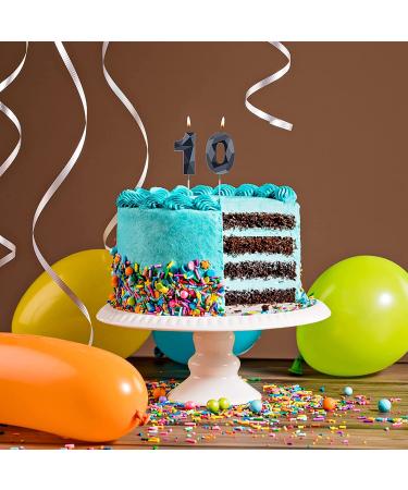 10th Birthday 3D Diamond Number Candle - Black Cake Topper for Family Baking & Theme Party - Buy Online on SooperMarket.com