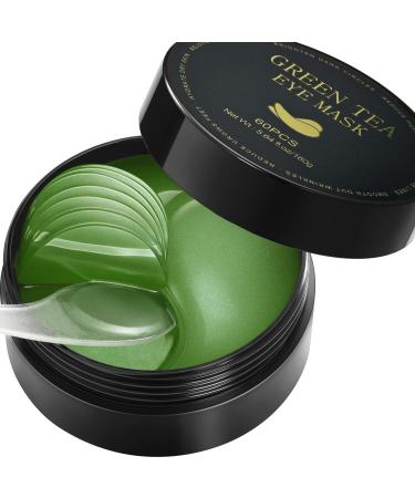 Under Eye Patches Green Tea 30 Pairs Skin Treatment Masks for Dark Circles Puffiness Wrinkle Hydrating Eye Mask Anti-Ageing Collagen Plant Extract