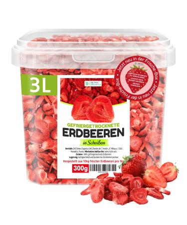 Freezing -dried strawberries 300g fruits in slices 100% dried fruits natural and without the addition of sugar or additives the highest quality of detox organica (300g) 300 g (1 Pack)