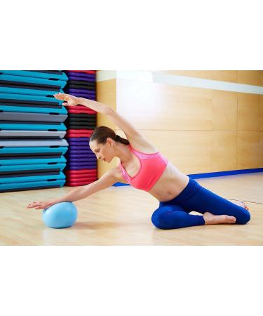 8 Inch Mini Yoga Pilates Ball with Pump - Blue | Core Stability Exercise Ball for Barre Workout and Physical Therapy - Buy Online on SooperMarket.com