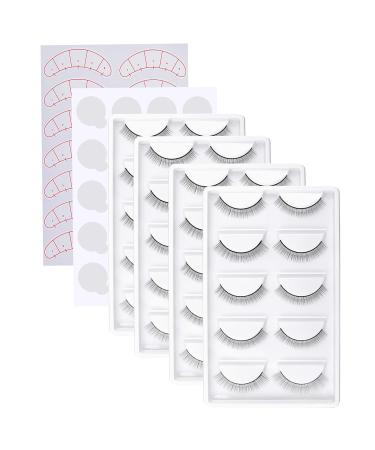 Fenshine 20 Paris Practice Eyelashes for Lash Extensions Supplies Training Lashes Self-adhesive Practice Lashes for Training Eyelash Extension Makeup Beginners