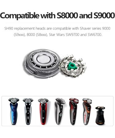 SH90 Replacement Heads for Philips Norelco S9000 & S8000 Series - Compatible SH90/62 - 3 Pack - Buy Online on SooperMarket.com
