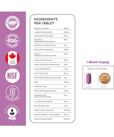 MedFertil for Women Fertility and Prenatal Vitamins with Iron Myo Inositol Folic Acid Iodine Biotin and B Vitamins 90 Tablets - Elan Healthcare 90 count (Pack of 1) - Buy Online on SooperMarket.com