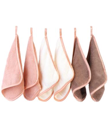 Phogary microfiber make-up towel washable for gentle facial cleaning 6 pieces square washcloths microfiber facial traps microfiber towel face makeup remuner cloth (30x30cm brown) brown-30x30cm 1 piece (6 Pack)