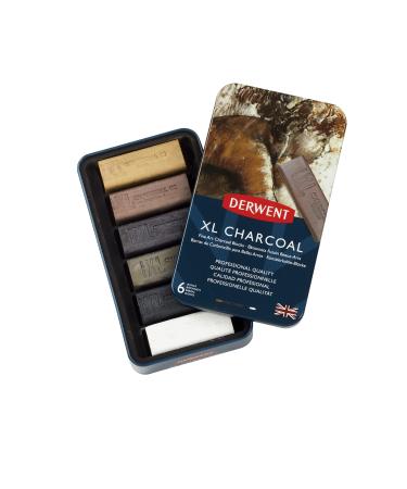 Derwent XL Charcoal Set of 6 1 Assorted Colors