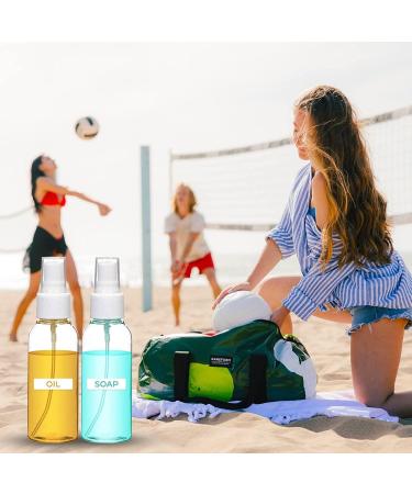 Symbah Small Spray bottle 50ml atomiser empty clear fine mist plastic Refillable spray bottles for Traveling Make-up Skincare Cleaning Liquids (3 PCS) with Funnel - Buy Online on SooperMarket.com
