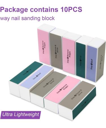 AHIER 10 pcs Colorful 4-Way Nail Buffer | Nail Art Shiner & Polisher Kit - Buy Online on SooperMarket.com