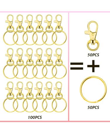 Paxcoo 100pcs Gold Keychain Rings Kit - 50 Key Chain Hooks + 50 Key Rings for Resin Craft & Acrylic Blanks - Bulk DIY Keychain Making Supplies - Buy Online on SooperMarket.com