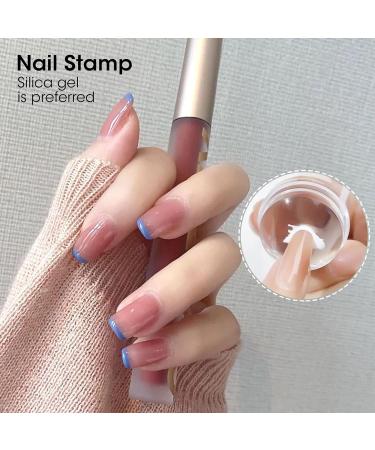 Silicone Nail Art Stamper Clear Jelly Kit - Stamping Tools for DIY French Tip Nails - Buy Online on SooperMarket.com