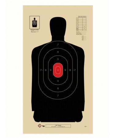 Police Silhouette Shooting Targets, Paper Shooting Target, Indoor and Outdoor Target, Great Value Targets, 25 Yard Police Pistol Silhouette, 14"x 22" Red 50