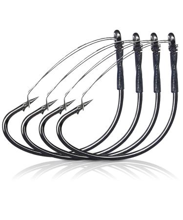 10/30PCS Weedless Hooks,Wide Gap Wacky Worm Hook,Wacky Weedless Style Rig Hook Size 2 (10pcs)