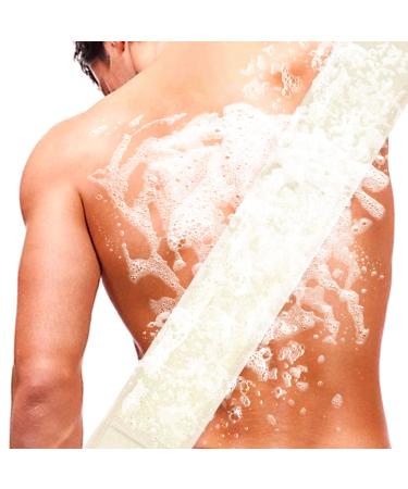 Exfoliating Loofah Back Scrubber for Bath Long Shower Luffa Sponge with Bar Soap Pocket Body Sponge Scratcher with Natural Loufa for Men and Women