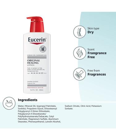 Eucerin Original Healing Lotion 16.9 fl oz - Dry Skin Relief & Moisturizer - Buy Online on SooperMarket.com