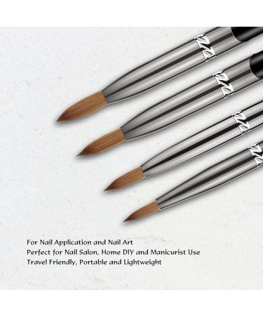 Aokitec #10 Oval Crimped Sable Acrylic Nail Brush - Wood Nail Art Tool for Manicure | Black - Buy Online on SooperMarket.com