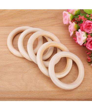 Organic Wooden Teething Rings - Set of 10 Smooth Teething Toys | 7cm & 5cm Diameter | Safe & Natural Baby Comfort - Buy Online on SooperMarket.com