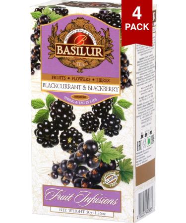Fruit Infusion - Blackcurrant & BlackBerry Tea x (4) - 25 Bags Per Box - Traditional Herbal Tea