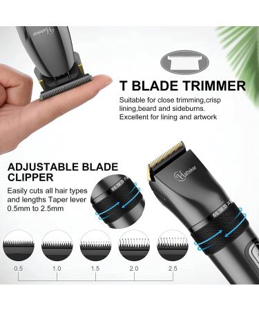Hatteker Professional Hair Clippers and T-Blade Trimmer Kit for Men Cordless Beard Barber Clipper Hair Cutting Kit Haircut Grooming Kit IPX7 Waterproof - Buy Online on SooperMarket.com