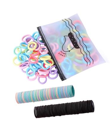 300 Pack Hair Ties BEoffer Baby Toddlers Girls Elastics Hair bands Black Colorful Small Rubber Bands Ponytail Pigtails Holders Not Harm to Hair (Color B)