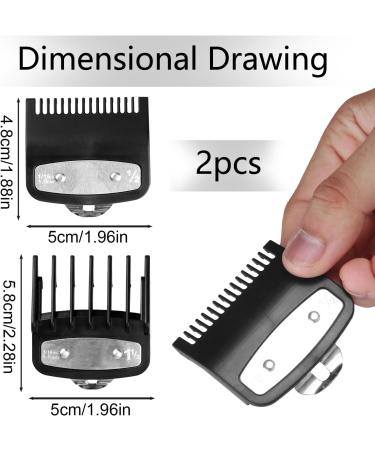 Professional Hair Clipper Guard Clipper Combs 2 Lengths 1.5mm&4.5mm Clipper Plastic Attachment Comb with Metal Clip Fits All Full Size Clippers (Black) - Buy Online on SooperMarket.com