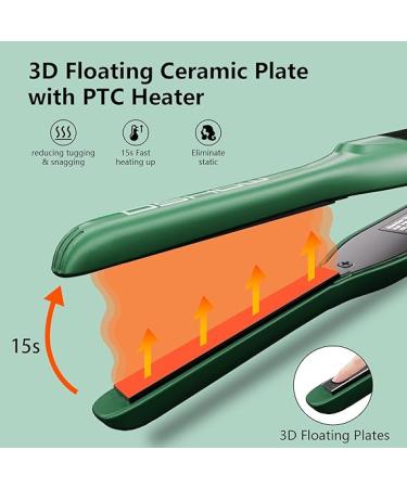 SHOW 3/10 inch Small Flat Iron for Short Hair - Ceramic Tourmaline Mini Hair Straightener - Dual Voltage - Adjustable Temperature - Auto Shut Off - Green - Buy Online on SooperMarket.com
