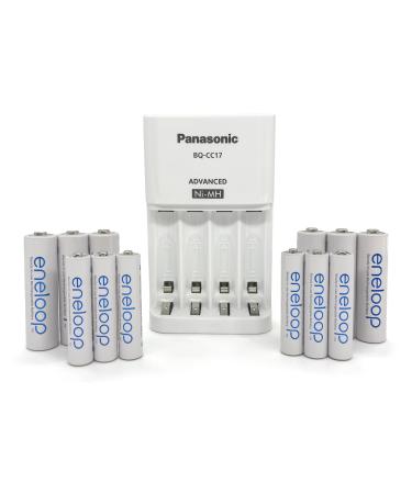 Eneloop Panasonic K-KJ17MBS66A Power Pack 6AA 6AAA Rechargeable Batteries and Advanced CC17 Battery Charger