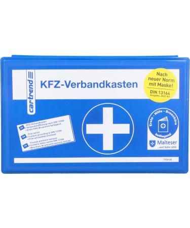 cartrend First Aid Kit Classic with Malteser First Aid Emergency Measures DIN 13164 blue 1 pack Blue