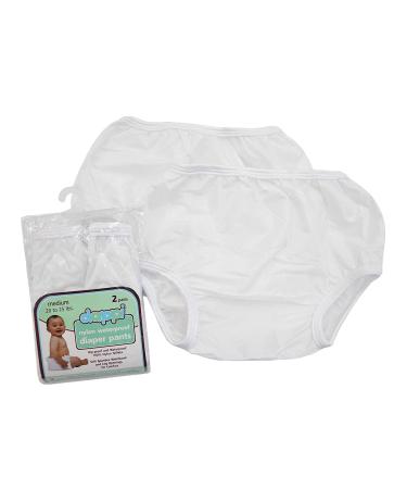 Dappi Waterproof Nylon Diaper Pants White Medium - 2 Pack - Buy Online on SooperMarket.com