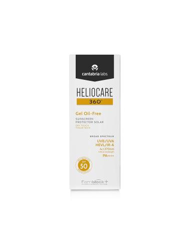 Heliocare 360 Oil-Free Gel SPF50 - Best Gel Sunscreen for Face Daily UVA UVB Protection Anti-Aging 50ml - Shop Internationally - Buy Online on SooperMarket.com