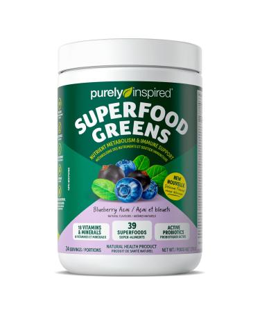Purely Inspired Superfood Greens Powder 24 servings Blueberry Acai