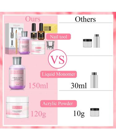 Saviland Clear Acrylic Nail Kit - Professional 4oz Acrylic Powder & 5oz Liquid Set with Nail Dehydrator - Perfect for Acrylic Nails - Buy Online on SooperMarket.com