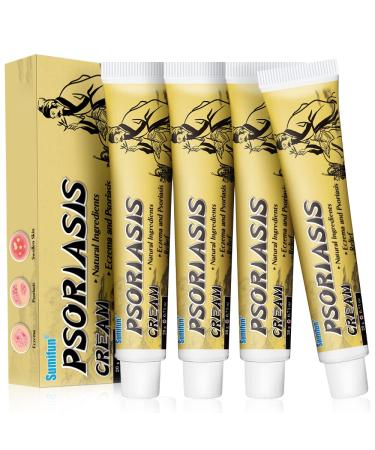 Sumifun 4 Counts Eczema Psoriasis Cream - Psoriasis Care Cream Relief for Dry Itchy Bites Rash Irritated Skin Inflamed Skin - Relief Dermatitis Eczema Psoriasis Rosacea Dandruff