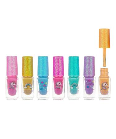 Expressions 7pc Unicorn Shimmer Nail Polish Set for Girls - Safe & Non-Toxic Manicure & Pedicure Kit - Quick Dry, Glitter Cap, Assorted Vibrant Shades - Buy Online on SooperMarket.com