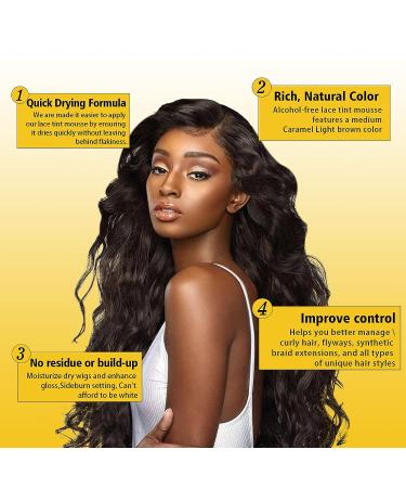 Lace Tint Melting Hair Mousse - Dark Brown | Wig Glue Set for Women Hair Wigs, Toupees, and Hairpieces - Buy Online on SooperMarket.com