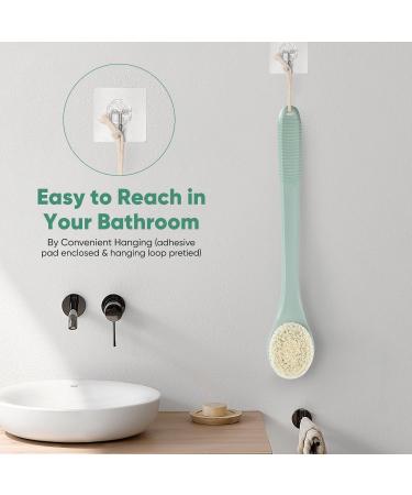 Long Handle Exfoliating Back Shower Brush - Dark Green Body Scrubber - Buy Online on SooperMarket.com