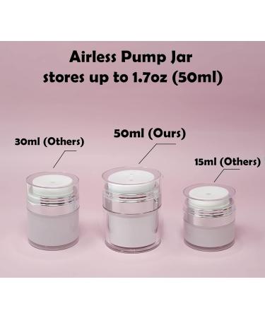 3-Pack Airless Pump Jars - 1.7 oz Refillable Cosmetic Cream Jars - Travel-Friendly Containers for Face Creams and Moisturizers - Buy Online on SooperMarket.com