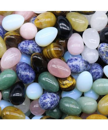Set of 20 Mini Crystal Mix Eggs Polished Tumbled Rock for Healing and Meditation Variety Crystals Stone Easter Eggs Healing Crystals Eggs - Buy Online on SooperMarket.com