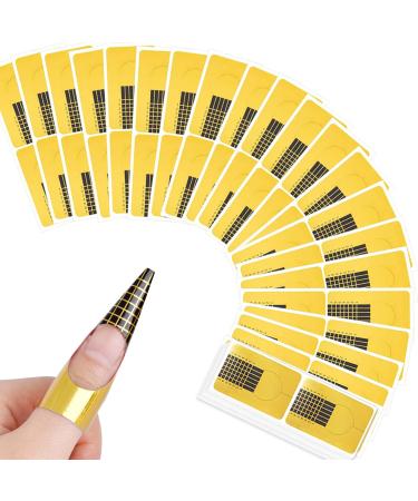 BUDOCI 120 Pcs Nail Stencils Self-Adhesive Modelling Stencil Nail Forms for Nail Extension Gel Nails Artificial