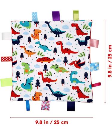 NUOBESTY Baby Security Tag Blanket - Dinosaur Pattern Taggy Blanket for Newborns - Buy Online on SooperMarket.com