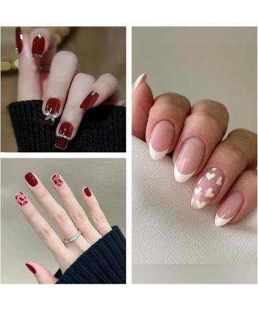 AILLSA Red Gel Nail Polish Set Burgundy Red White Sparkle Gel Polish with Base and Top Coat Valentine's Day Gift Red Sliver Glitter Nail Polish Gel Winter colors Soak Off U V Gel Starter Kit A6-candy Cane - Buy Online on SooperMarket.com