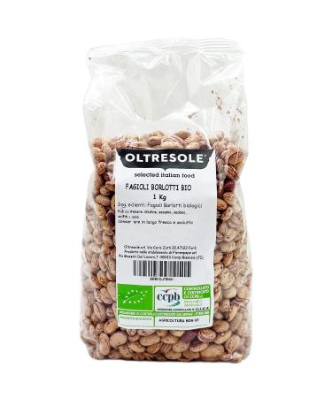 OlTresole-Bio-Borlotti beans 1 kg-dried organic legumes from controlled cultivation ideal for salads soups and side dishes ideal family pack
