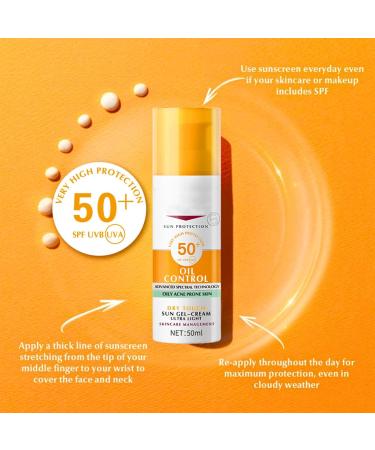 Sunscreen SPF 50+ Sun Cream SPF 50+ Oil Control Face Sun Cream SPF 50 PA++++ Suncream Factor 50 for Face Waterproof Travel Sun Cream Ultra Light UVA & UVB Protetion Non-Perfumed - Buy Online on SooperMarket.com