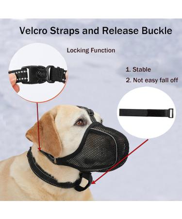 Breathable Muzzle for Large Dogs | Adjustable Reflective Dog Mask to Prevent Biting & Chewing - XXL - Buy Online on SooperMarket.com