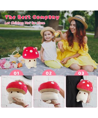 Yamepuia Mushroom Cat Plush Pillow - 11 Stuffed Animal Toy for Kids - Birthday Gift for Girls and Boys - Buy Online on SooperMarket.com