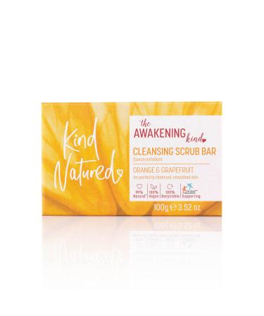 Kind Natured The Awakening Cleansing Scrub Bar Natural Orange and Grapefruit Vegan Bar Exfoliating Soap 100g