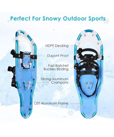 Premium Snowshoes with Adjustable Hiking Sticks - Aluminum Frame 3-in-1 Design Size 38-45 90-110 kg - Ideal for Men & Women - Includes Carrying Bag - Perfect for Snow Hiking - Buy Online on SooperMarket.com